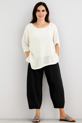 Damskie casualowe spodnie z szerokimi nogawkami