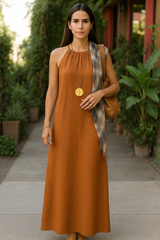 Luźna zwiewna sukienka na ramiączkach dla kobiet