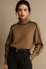 Sweter z golfem oversize z długim rękawem dla kobiet