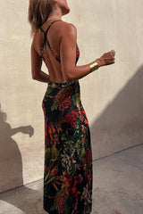 Tropical Wrap Summer Dress