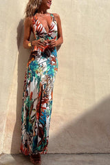 Tropical Wrap Summer Dress