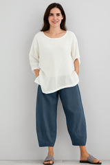 Damskie casualowe spodnie z szerokimi nogawkami