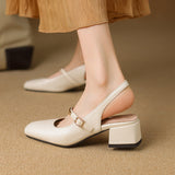 Klasyczne sandały na grubym obcasie dla kobiet