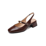 Klasyczne sandały na grubym obcasie dla kobiet