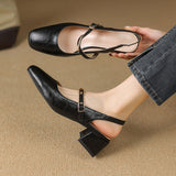 Klasyczne sandały na grubym obcasie dla kobiet