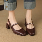 Klasyczne sandały na grubym obcasie dla kobiet