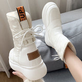 Wodoodporne krótkie botki damskie z ociepleniem