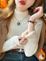 Damski golf z aksamitną podszewką