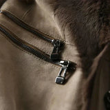 Kurtka damska z kożuszkiem i futrzanym kołnierzem