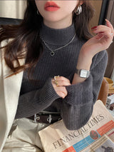 Damski golf z aksamitną podszewką