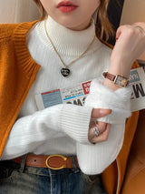 Damski golf z aksamitną podszewką