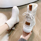 Wodoodporne krótkie botki damskie z ociepleniem