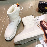 Wodoodporne krótkie botki damskie z ociepleniem