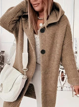 Kardigan damski z kapturem w stylu casual