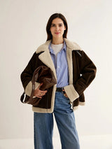 Kurtka polarowa vintage z długim rękawem dla kobiet