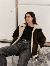 Kurtka polarowa vintage z długim rękawem dla kobiet