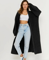 Damski kardigan z otwartym przodem, luźny krój