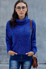 Gruby sweter z dzianiny warkoczowej dla kobiet