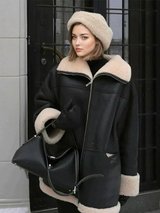 Damska polarowa kurtka z zamkiem błyskawicznym na zimę