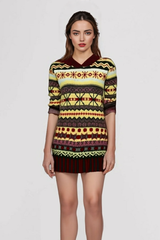 Damski sweter Norweg z grubym splotem na zimę