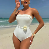 Floral Halter Monokini Swimsuit