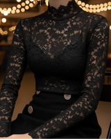 Floral Lace High Neck Blouse