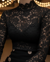 Floral Lace High Neck Blouse