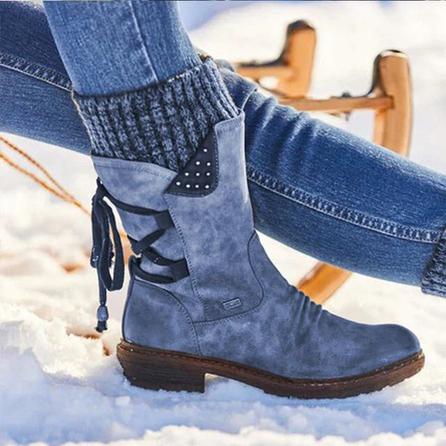 Wodoodporne zimowe buty do połowy łydki