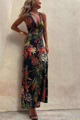 Tropical Wrap Summer Dress