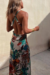 Tropical Wrap Summer Dress