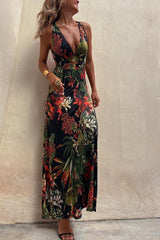 Tropical Wrap Summer Dress