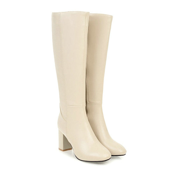 Wygodne wysokie buty damskie na obcasie