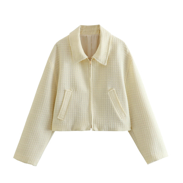 Elegancka kurtka boucle z kołnierzem dla kobiet