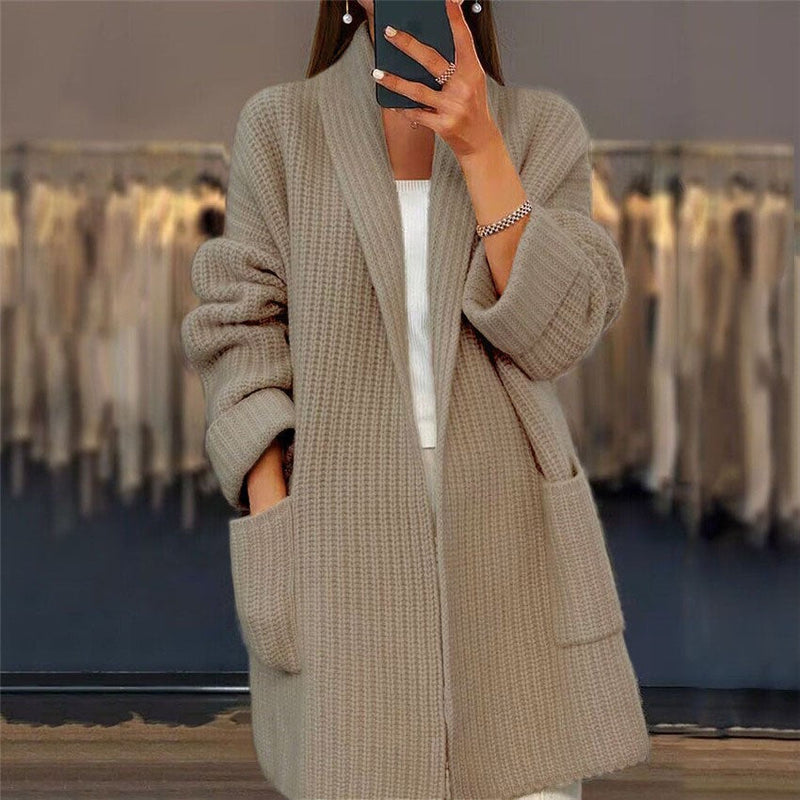 Damska kardigan z długim rękawem w stylu casual
