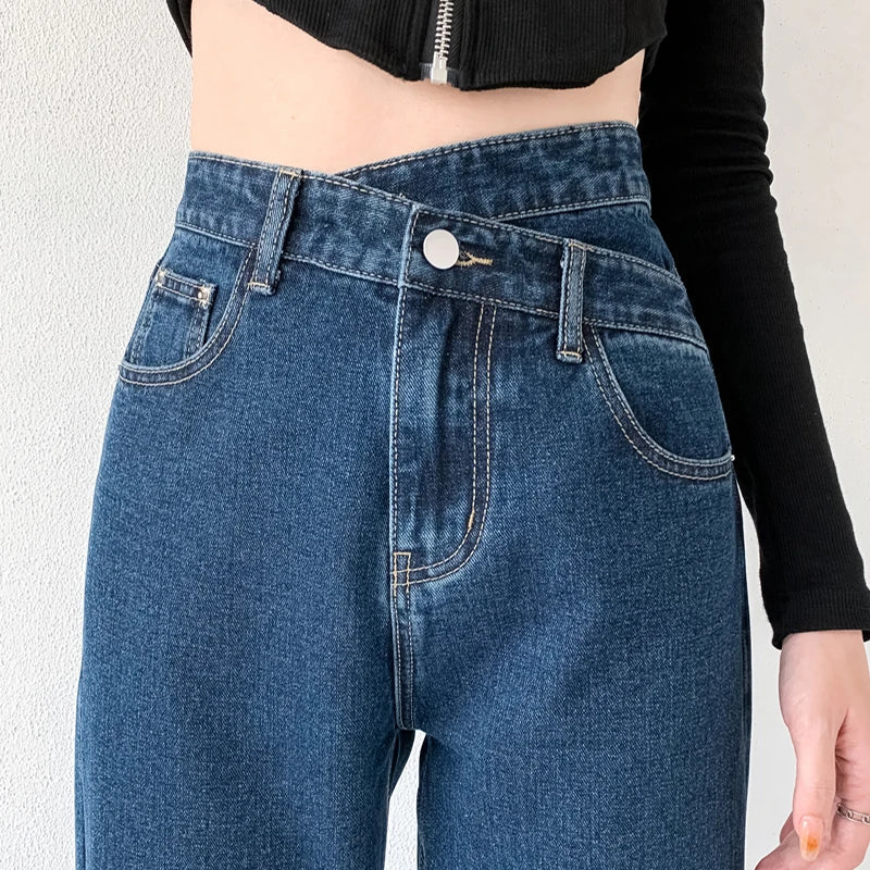 Stylowe jeansy damskie z wysokim stanem