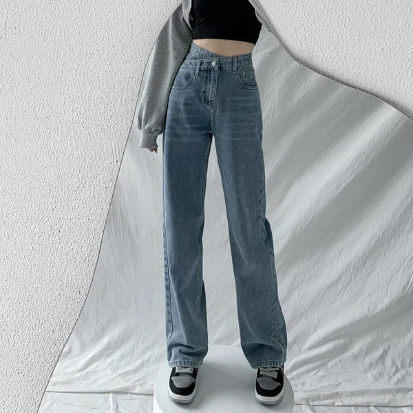 Stylowe jeansy damskie z wysokim stanem