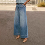 Damska jeansy z szerokimi nogawkami typu mom jeans