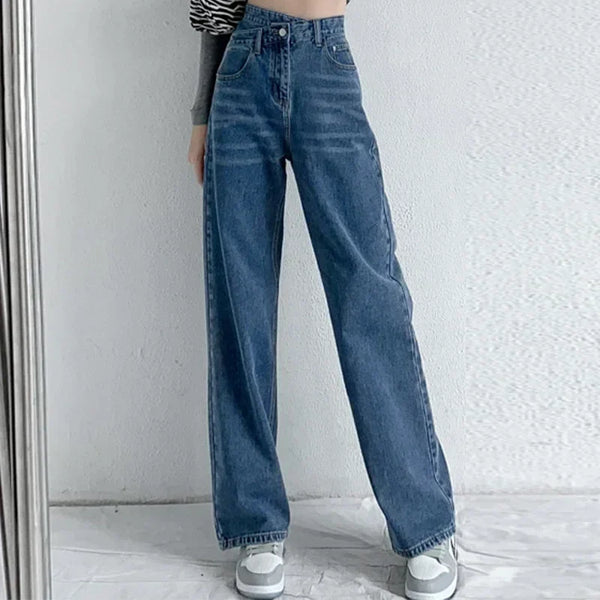 Stylowe jeansy damskie z wysokim stanem