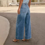 Damska jeansy z szerokimi nogawkami typu mom jeans