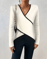 Elegancki sweter z dekoltem w serek dla kobiet