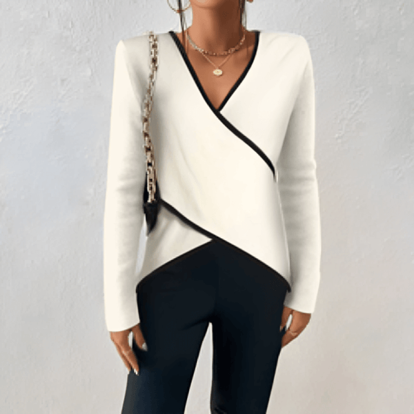 Elegancki sweter z dekoltem w serek dla kobiet