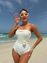 Floral Halter Monokini Swimsuit