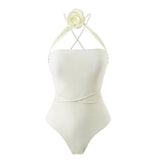 Floral Halter Monokini Swimsuit