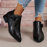 Damskie buty za kostkę z niskim obcasem