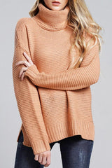 Damski sweter oversize z grubym splotem i golfem