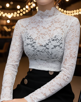 Floral Lace High Neck Blouse