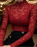 Floral Lace High Neck Blouse